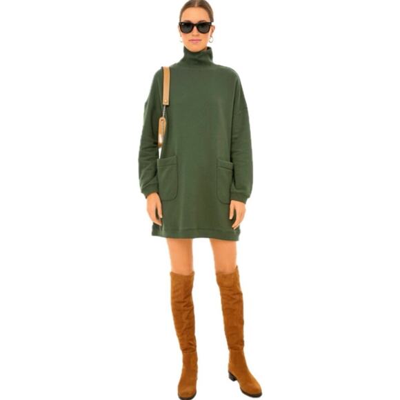 Tuckernuck Pomander Place Porter Sweatshirt Dress Forest Green Turtleneck Small - Picture 1 of 9